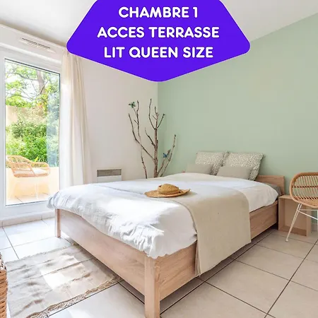 Bao Location - Ideal Pro & Groupe - Calme - Lumineux - Wifi - Terrasse - Jardin - A 2km - Proche Centre Ville, Gare, Commerces - Parking Prive דירה *